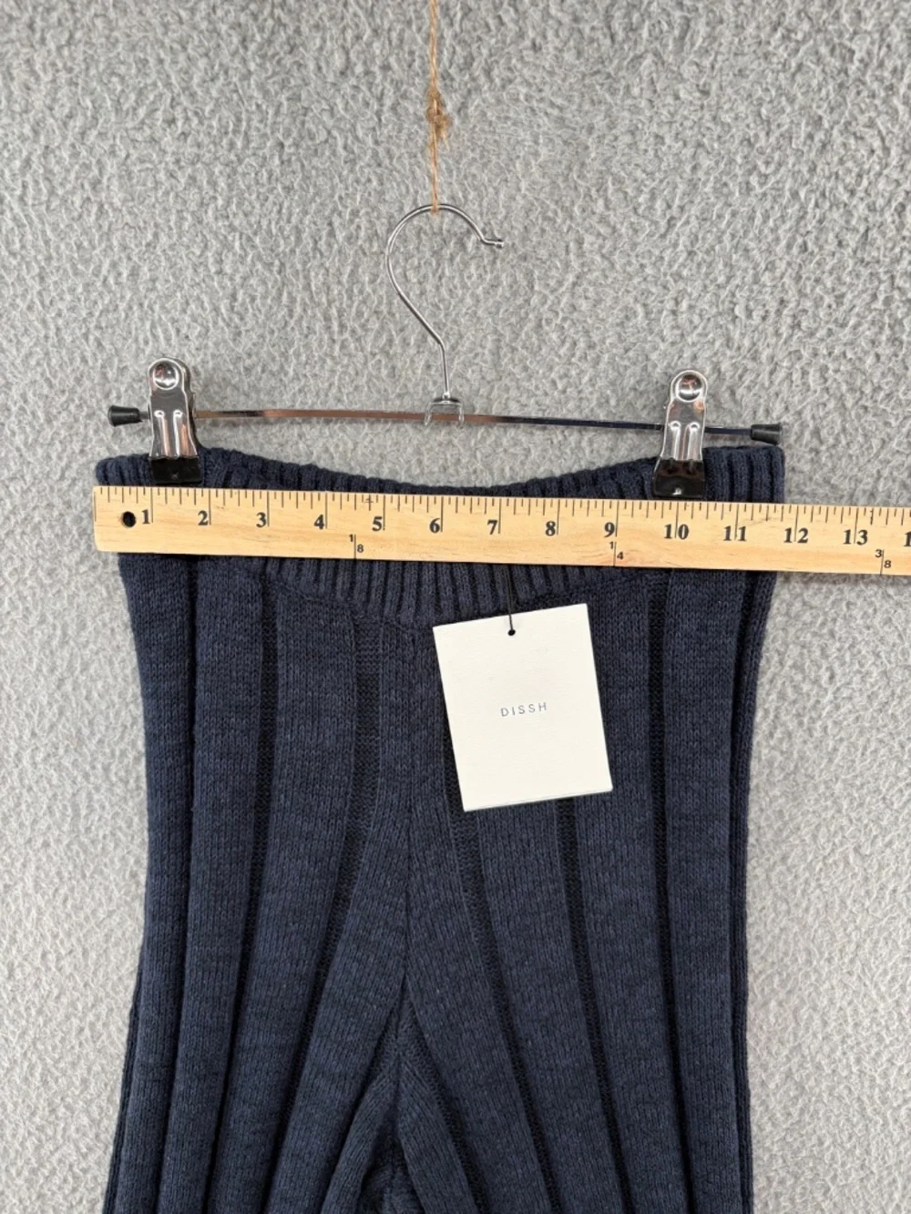 NWT DISSH Jazz Indigo Ribbed Knit Wide Leg Pants Cotton Linen XS
